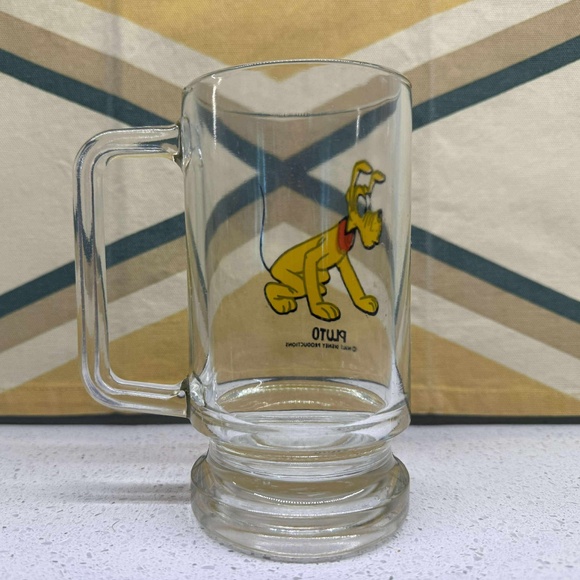 VINTAGE DISNEY GLASS MUGS - MICKEY MOUSE & PLUTO - Picture 5 of 5